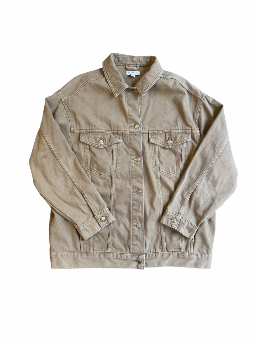 Topshop Tan Oversized Denim Jacket